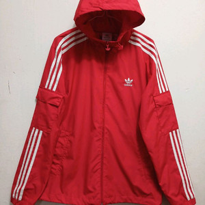 아디다스 여성 남성공용 삼선 바람막이 후드 레드 사이즈 S 90 이미지