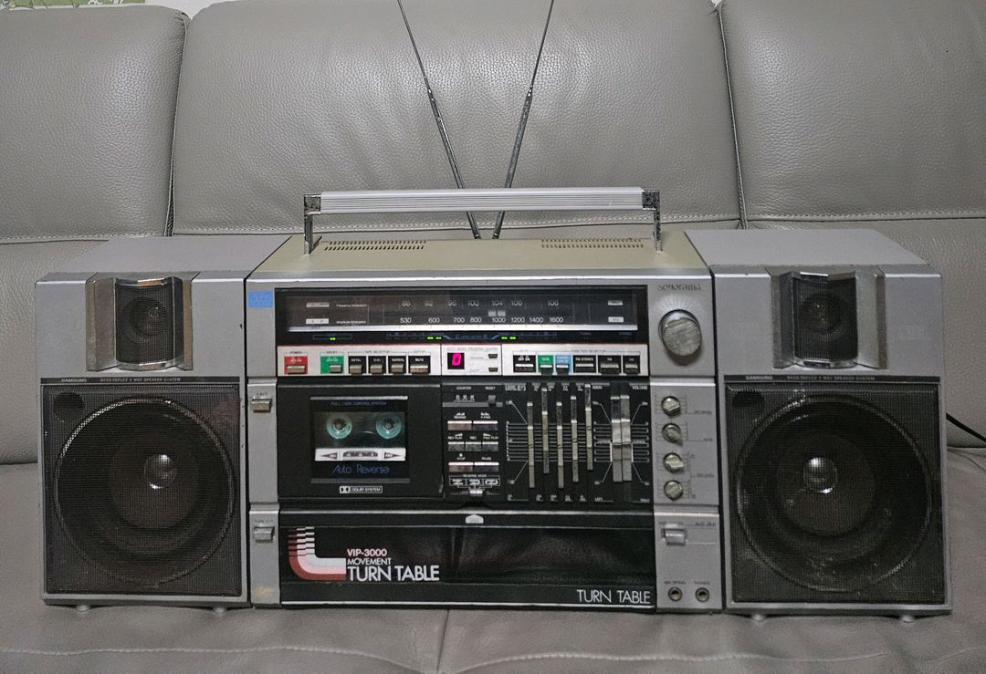 삼성 소노라마 턴테이블 .라디오카세트 붐박스 이미지