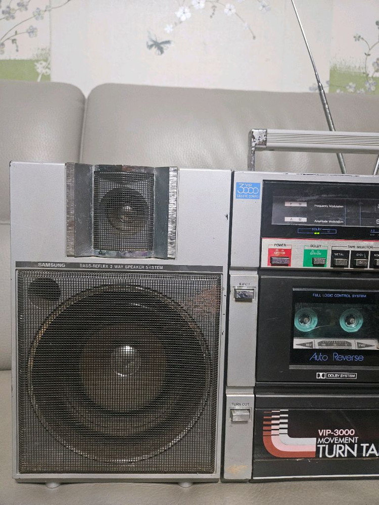 삼성 소노라마 턴테이블 .라디오카세트 붐박스 이미지