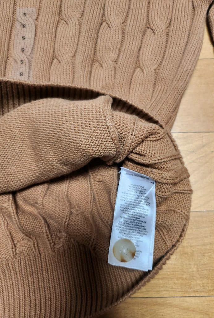 [새상품] 폴로 랄프로렌 케이블 니트 가디건 카멜 S 이미지