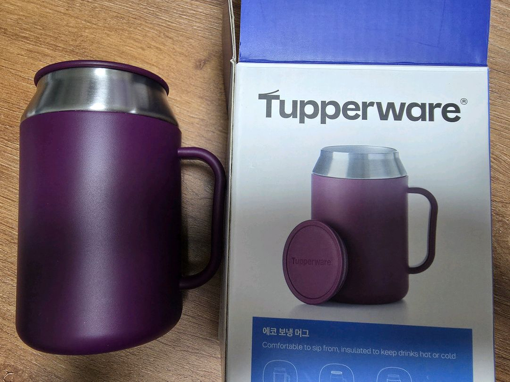 타파웨어 에코 보냉 머그컵400ml 블루,퍼플 이미지