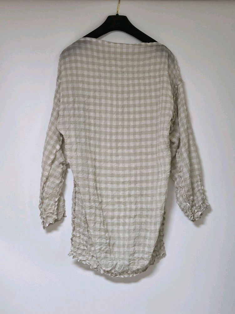 미 이세이미야케 me ISSEY MIYAKE 체크 머랭 탑 (F) 이미지