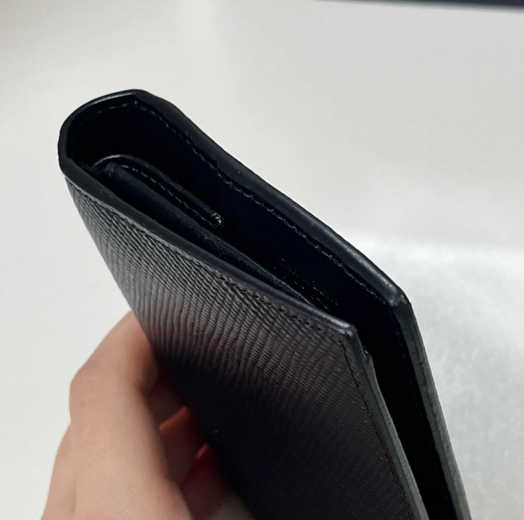 프라다 사피아노 메탈 로고 반지갑 블랙 이미지