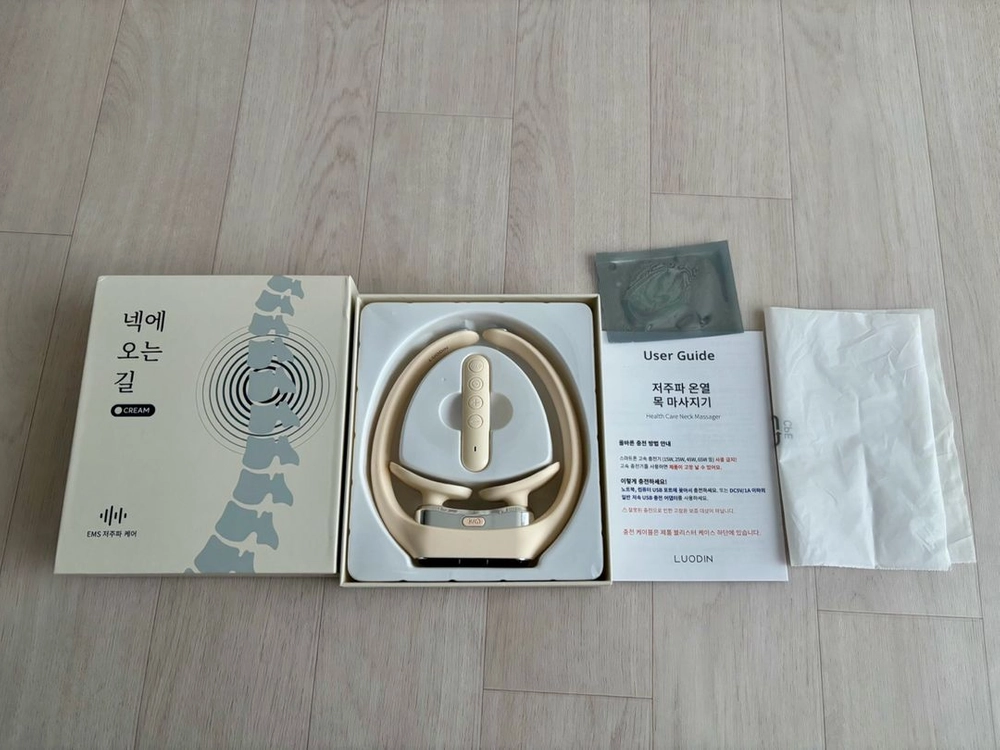 루오딘 무선 저주파 EMS 온열 목 마사지기 새상품 이미지