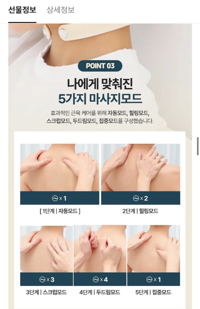 루오딘 무선 저주파 EMS 온열 목 마사지기 새상품 이미지