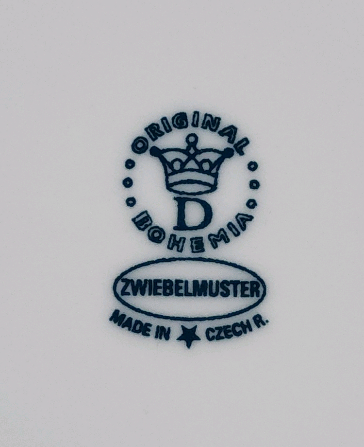 체코 보헤미아 쯔비벨무스터 사이즈 큰 접시. 이미지