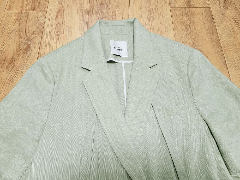 아바몰리(AVAMOLLI) 린넨 헤링본 투버튼 자켓 55-66 이미지