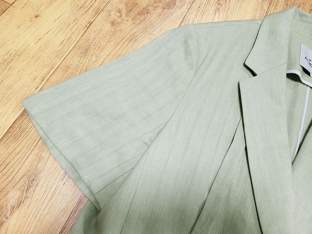 아바몰리(AVAMOLLI) 린넨 헤링본 투버튼 자켓 55-66 이미지