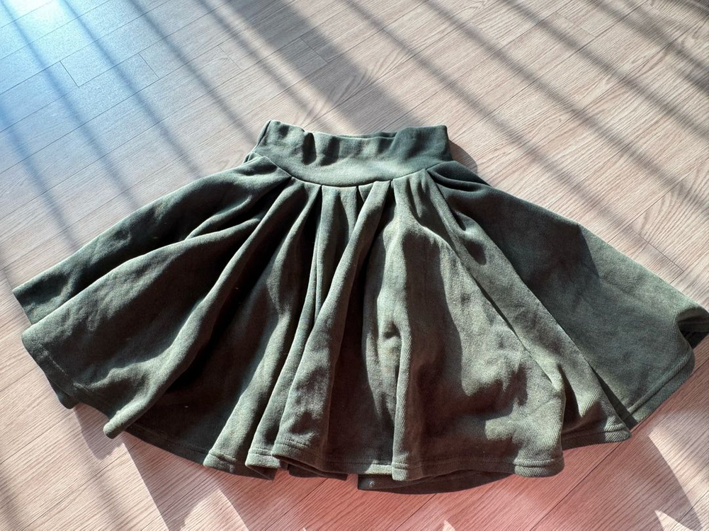 velvet 고급 플레어 카키 치마 프리사이즈 새상품 이미지