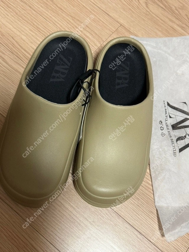 자라 크록스 클로그 베이지브라운 새상품 250-260 이미지