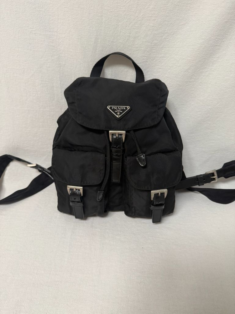 정품 프라다 포코노 나일론 투포켓 블랙 백팩 스몰 이미지