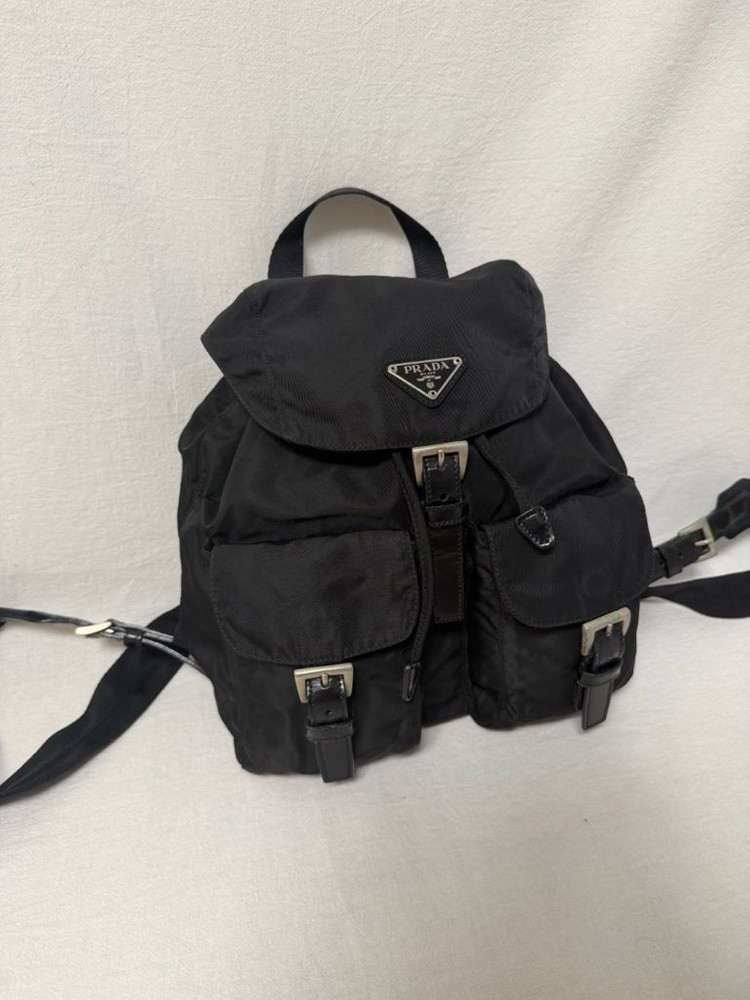 정품 프라다 포코노 나일론 투포켓 블랙 백팩 스몰 이미지