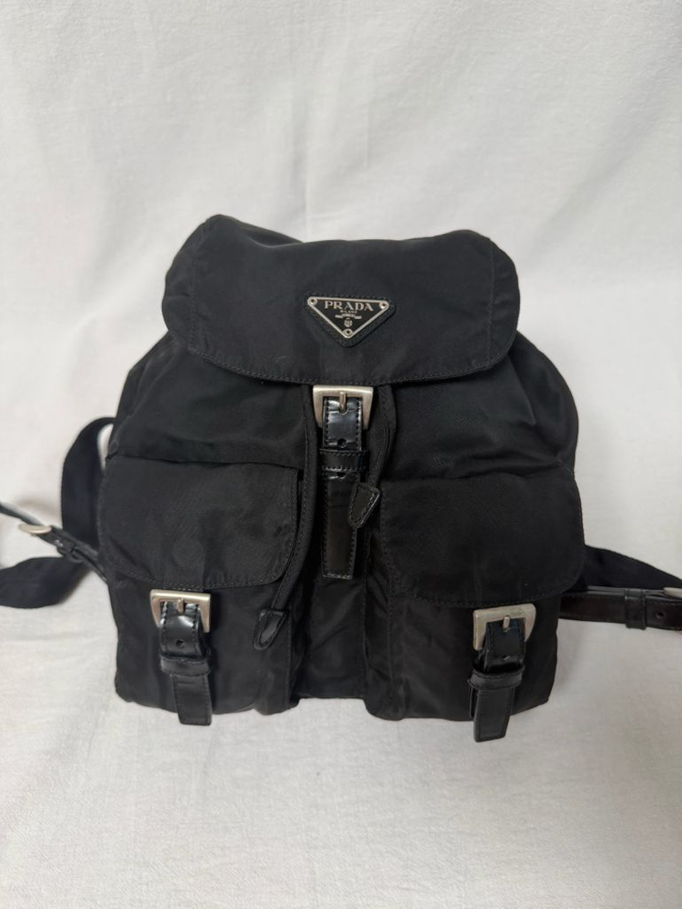 정품 프라다 포코노 나일론 투포켓 블랙 백팩 스몰 이미지