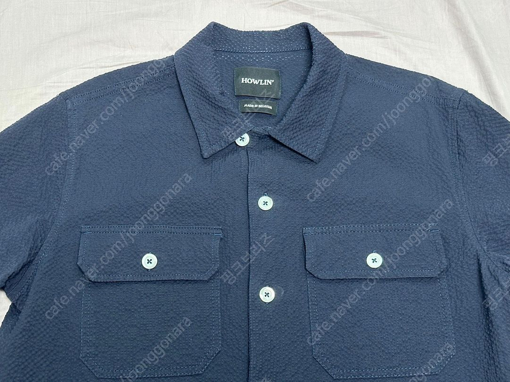 하울린(HOWLIN) 시어서커 셔츠(마인드 사파리 셔츠) 사이즈 M 네이비 이미지