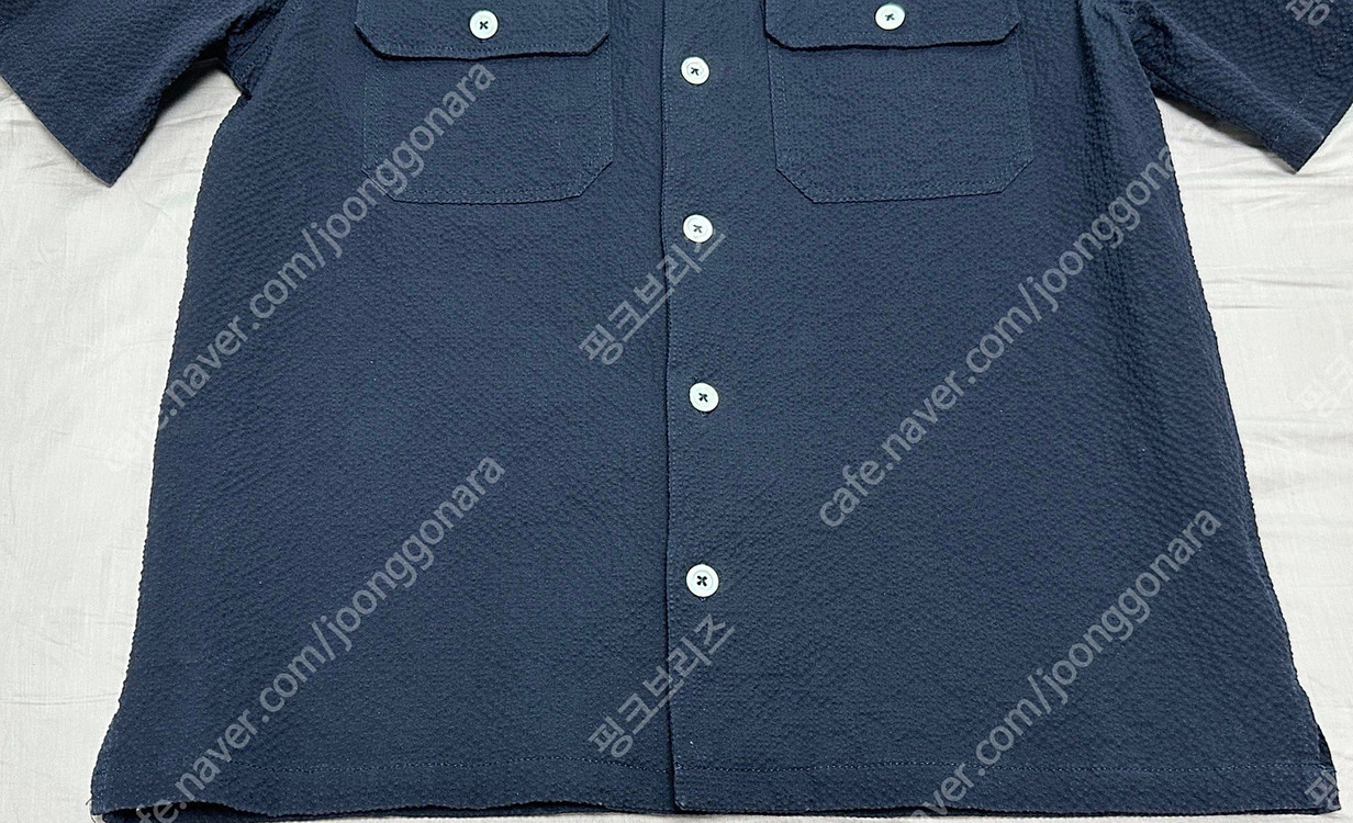 하울린(HOWLIN) 시어서커 셔츠(마인드 사파리 셔츠) 사이즈 M 네이비 이미지