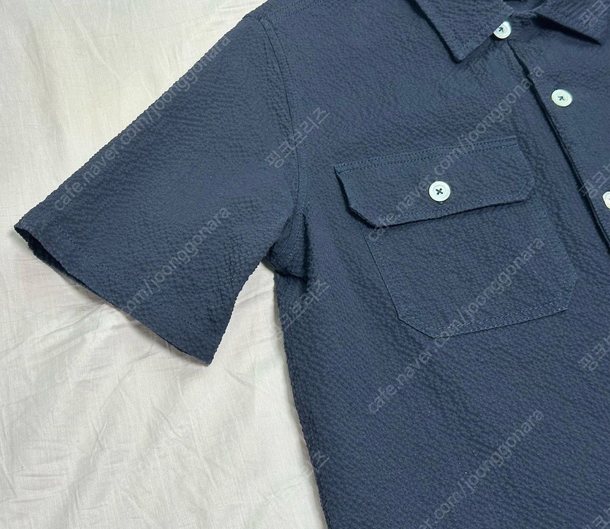 하울린(HOWLIN) 시어서커 셔츠(마인드 사파리 셔츠) 사이즈 M 네이비 이미지
