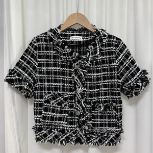 블랙 수술 트위드 반팔 자켓 이미지