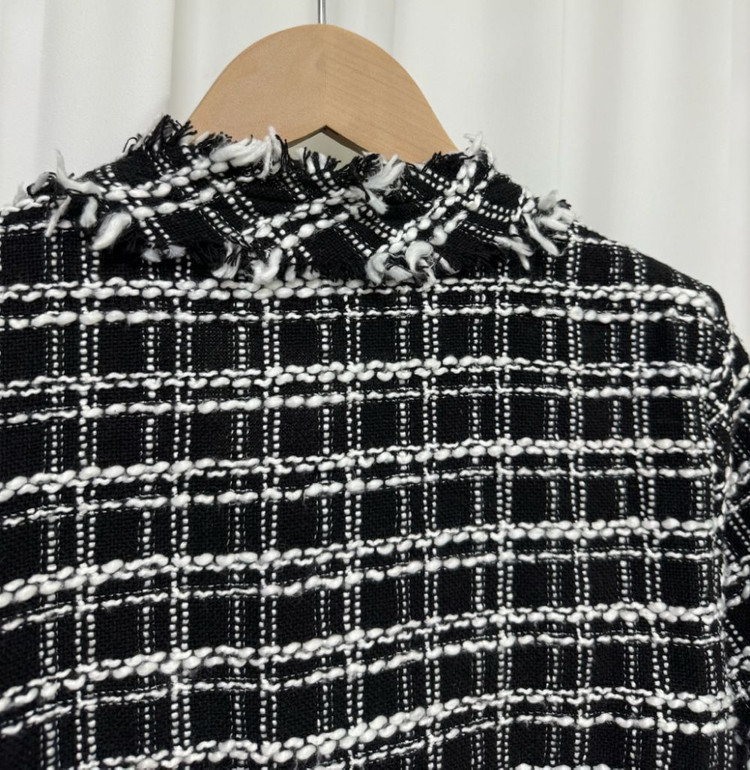 블랙 수술 트위드 반팔 자켓 이미지