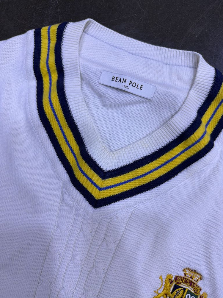 빈폴 클래식 프레피 케이블 V넥 스웨터 니트 100 이미지