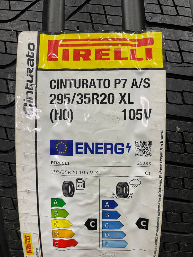 295 35 20 새상품(미사용)피렐리 신투라토P7 올시즌 2본셋트가격 이미지