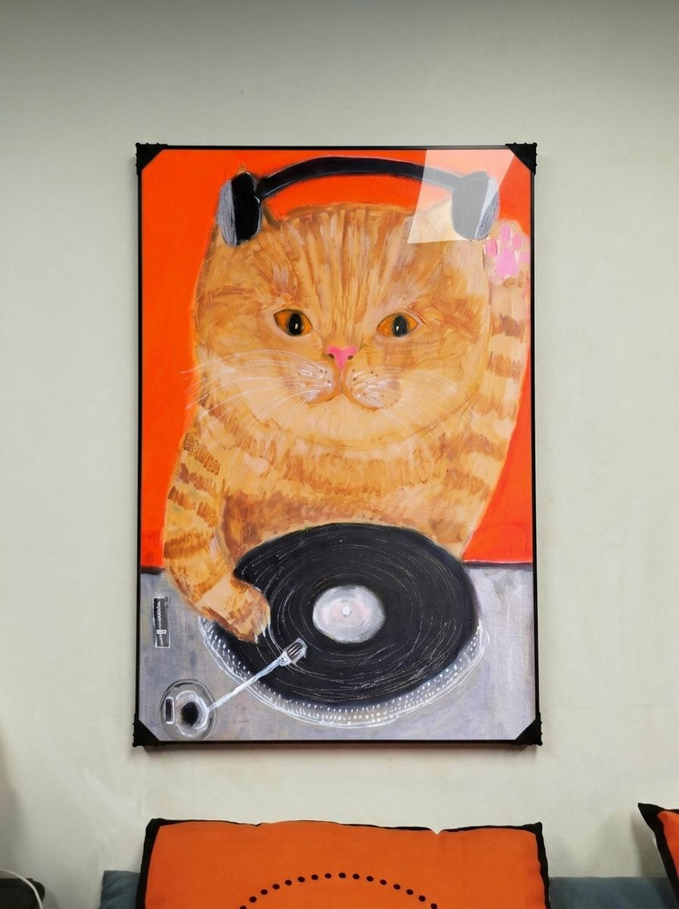 그림 액자 팝아트 인테리어소품 고양이그림 DJ고양이액자 세트 거실 대형 벽걸이 인테리어 포인트 장식용 아트포스터 이미지