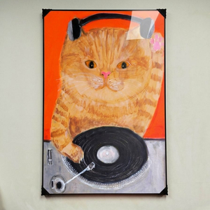 그림 액자 팝아트 인테리어소품 고양이그림 고양이액자 디제잉 귀여운 반려묘 아트 대형 거실 꾸미기 아이방 벽걸이 액자 이미지