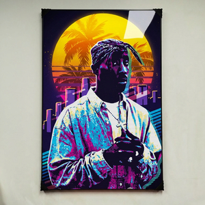 그림 액자 팝아트 인테리어소품 래퍼 투팍 2PAC 투팍그림 투팍액자 힙합 레트로 감성 대형 거실 벽걸이 아트 월데코 이미지