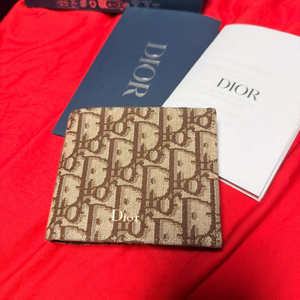 디올 오블리크 패턴 반지갑 브라운 이미지