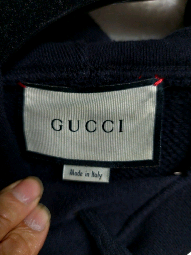 구찌 블랙 인터로킹 후드티 오버핏 실측100이상 정품검수완료 이미지