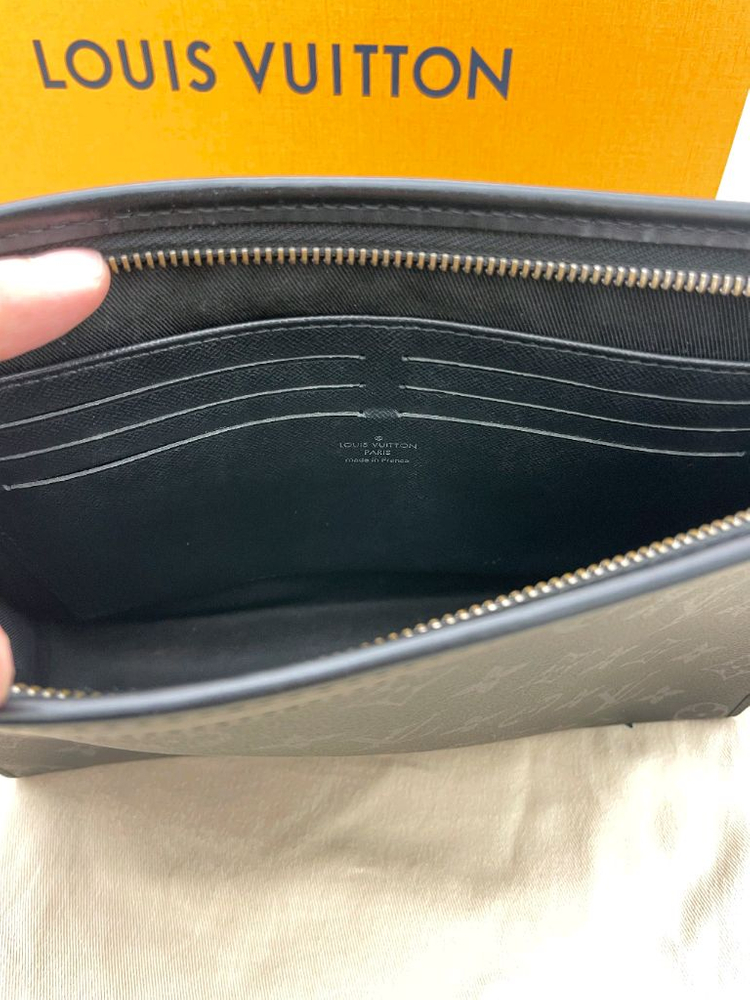 [ 정품 / 풀구성 ] 루이비통 이클립스 포쉐트 보야주 클러치백 블랙 이미지