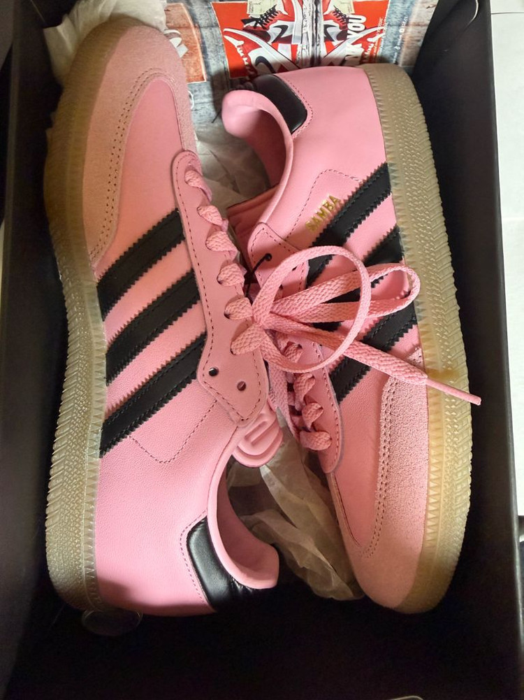 새상품)아디다스 x 인터 마이애미 CF 삼바 핑크 코어 블랙 250 이미지