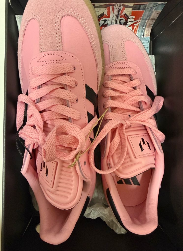 새상품)아디다스 x 인터 마이애미 CF 삼바 핑크 코어 블랙 250 이미지