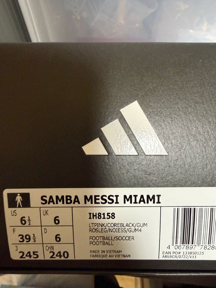 새상품)아디다스 x 인터 마이애미 CF 삼바 핑크 코어 블랙 250 이미지