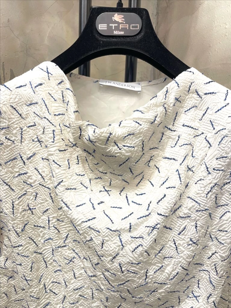 JW Anderson 쭈글이 스티칭 반팔 블라우스 44~55 이미지