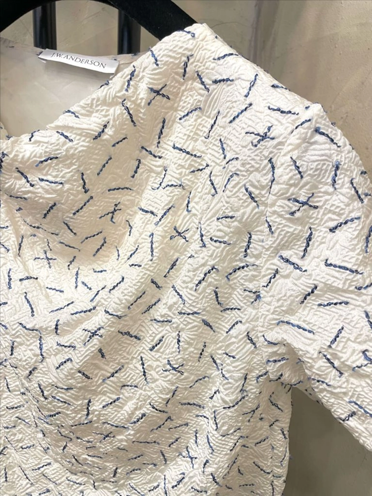 JW Anderson 쭈글이 스티칭 반팔 블라우스 44~55 이미지