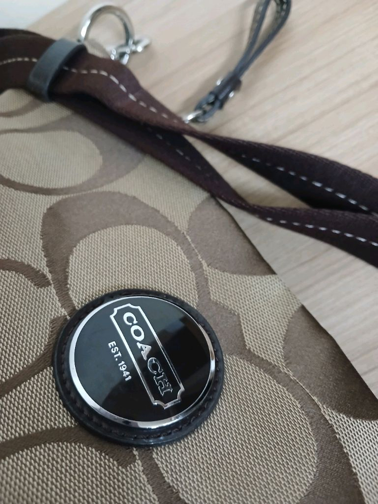 여성 코치 시그니처 스트라이프 크로스바디 파일 숄더백, 크로스백 이미지