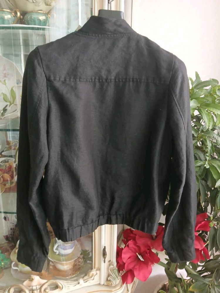 타미힐피거 블랙 린넨 봄버 자켓 55 이미지