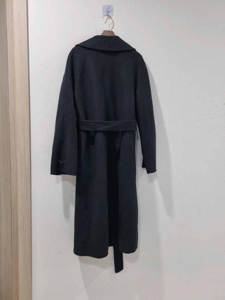 온앤온 캐시미어 혼방 블랙 롱 코트 이미지