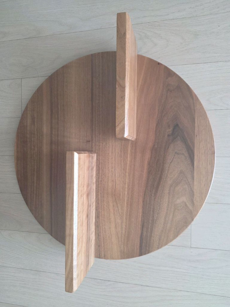 찰스퍼니쳐 원형 원목 선반 01 판매(블랙월넛) 이미지