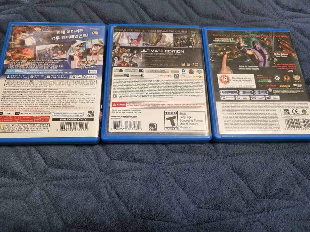 ps vita DOA5플러스, 인저스티스, 모탈컴뱃 이미지