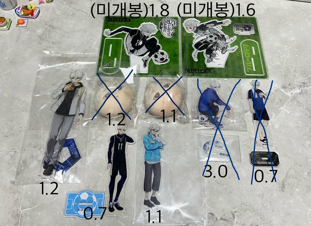 블루록 나기 아크릴 스탠드 만쥬 오네무탄 네무라세타이 피규어 이미지