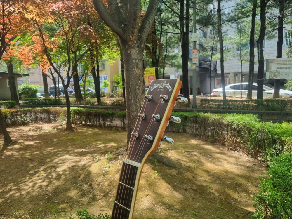 버스킹용 추천 오봉 수제 통기타 EQ픽업 장착 판매합니다 이미지