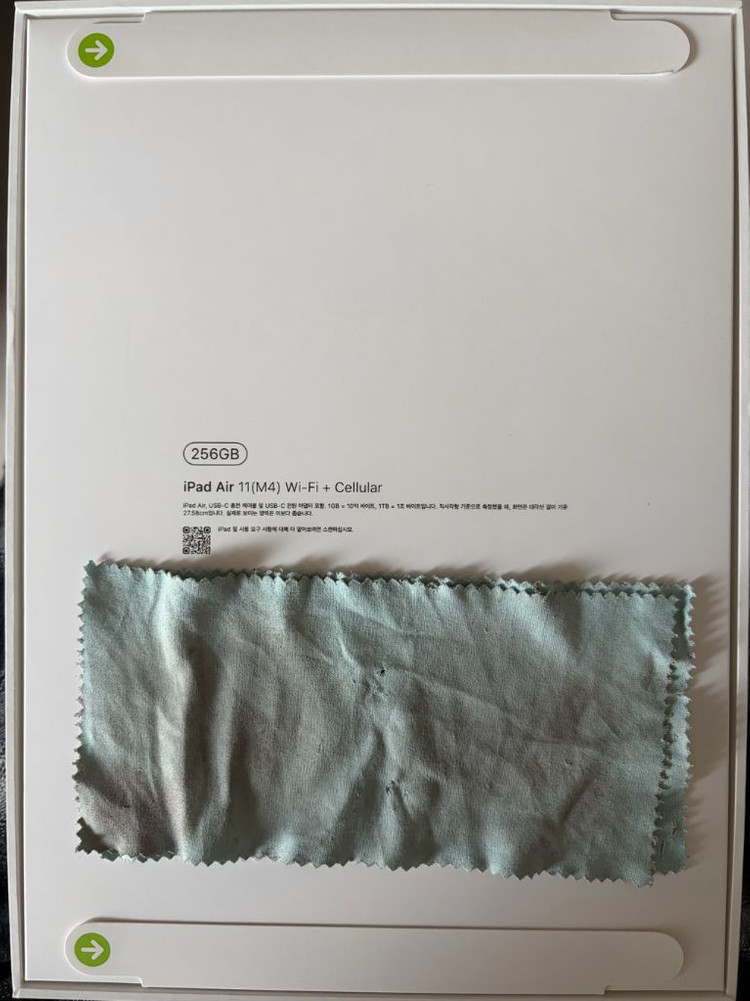 [미개봉] 아이패드 에어 M4 11인치 셀룰러 256GB 블랙 팝니다 이미지