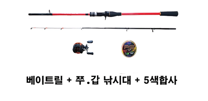 수심측정 베이트릴과 쭈꾸미 갑오징어 낚시대,고급8합사 이미지