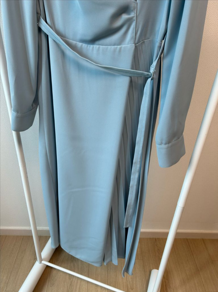 듀엘 플리츠 드레이핑 원피스 S 55 하늘색 이미지