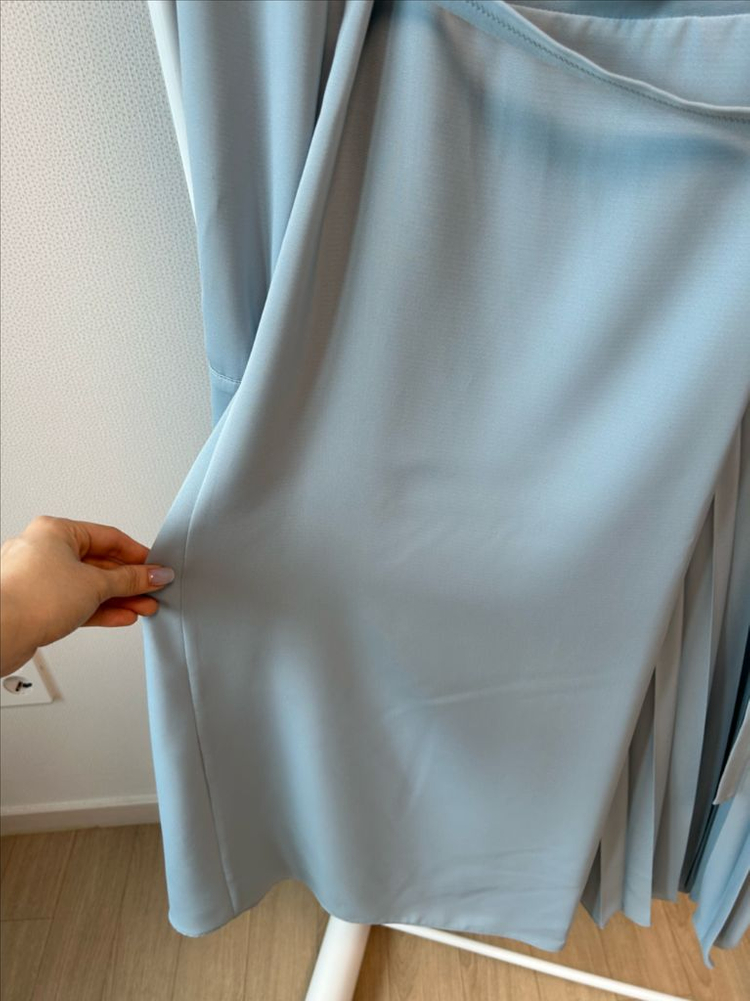 듀엘 플리츠 드레이핑 원피스 S 55 하늘색 이미지