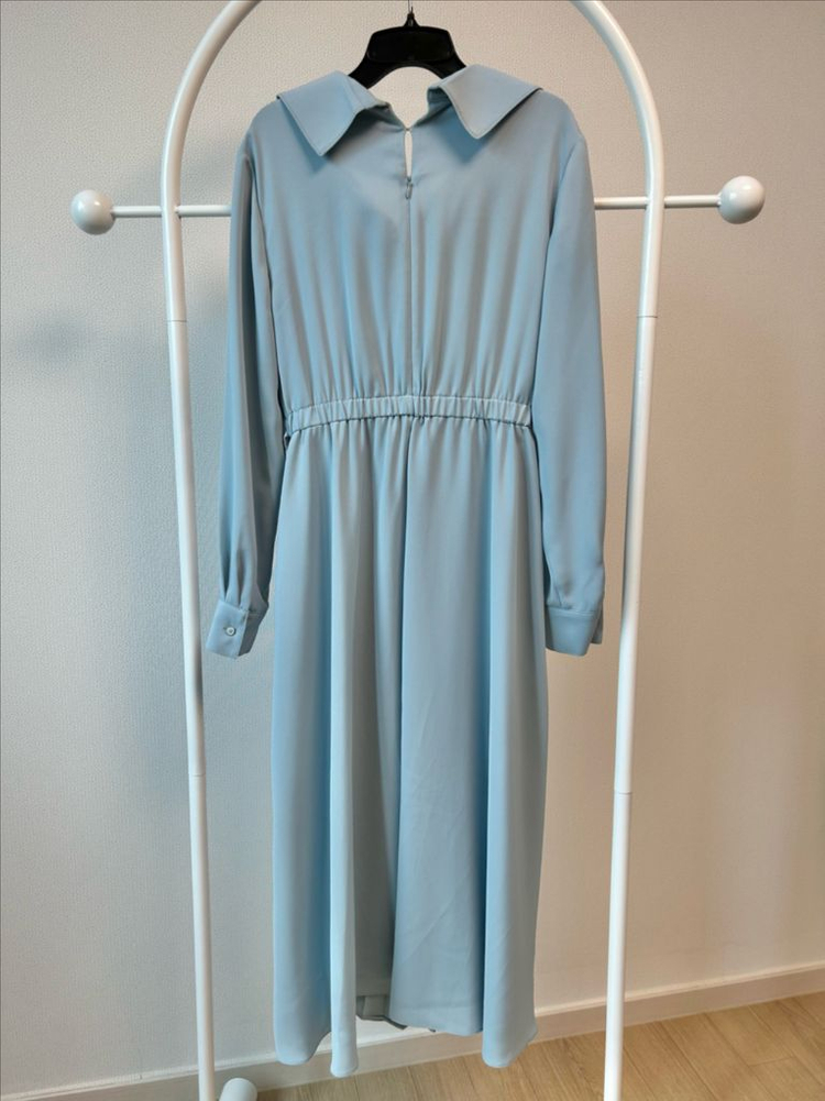 듀엘 플리츠 드레이핑 원피스 S 55 하늘색 이미지