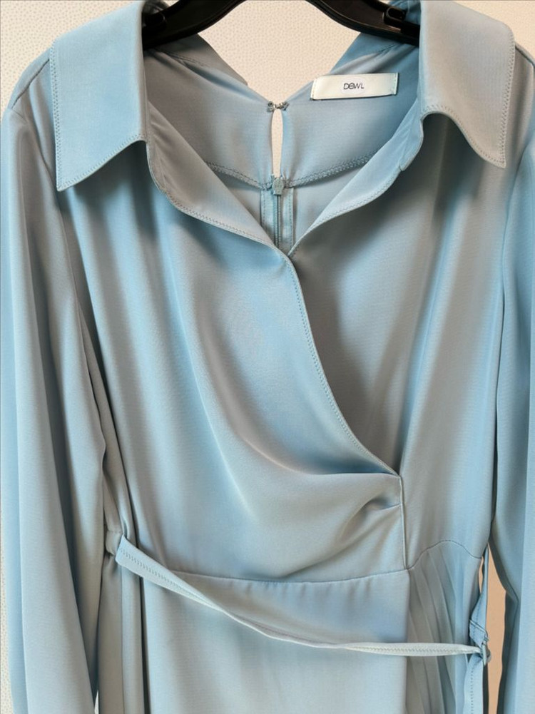 듀엘 플리츠 드레이핑 원피스 S 55 하늘색 이미지