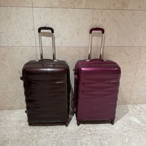 아메리칸투어리스터 캐리어 2개 일괄판매 화물수화물용 2종 (브라운, 퍼플) 2개 일괄 10만원 사이즈 이미지