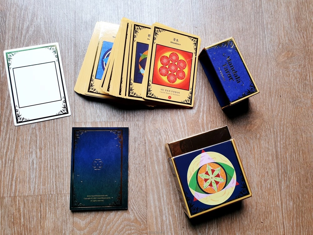 만다라 타로카드(Mandala Tarot) 명상과 자기 성찰, 치유 심리상담 및 테라피용 골드78장 이미지